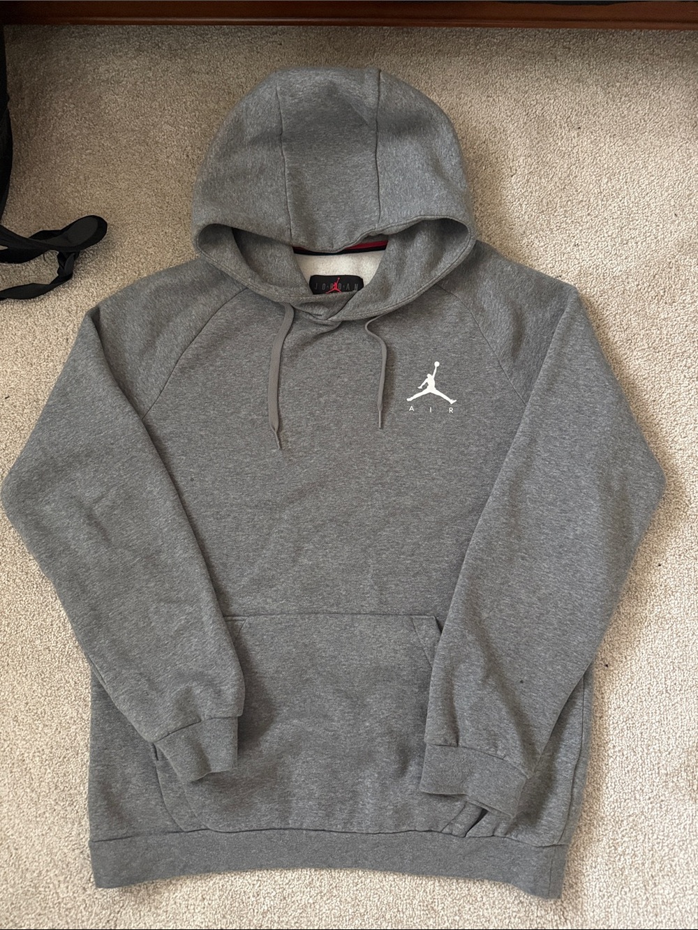 Jordan Gray Pullover Hoodie with White Jumpman